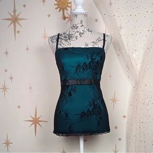 Elegant Teal Floral Women’s Top